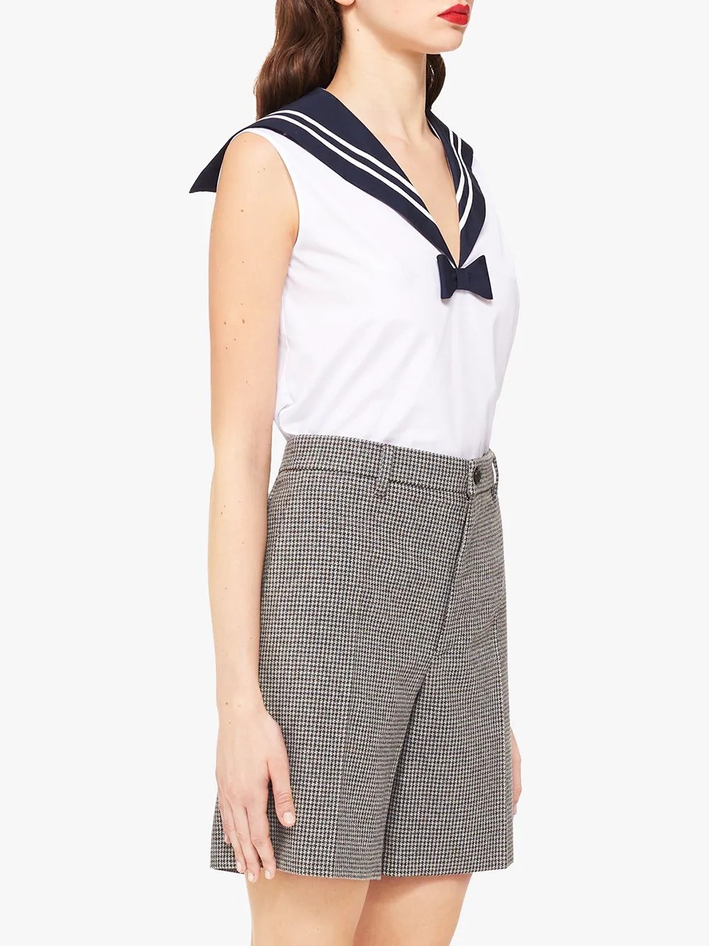 sailor-inspired sleeveless blouse - 3