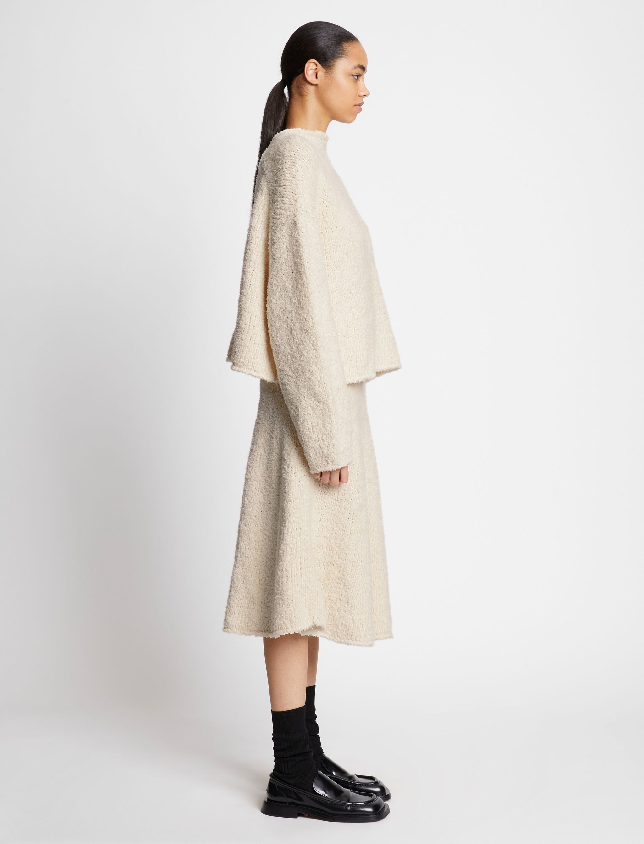 Frayed Cotton Knit Skirt - 3