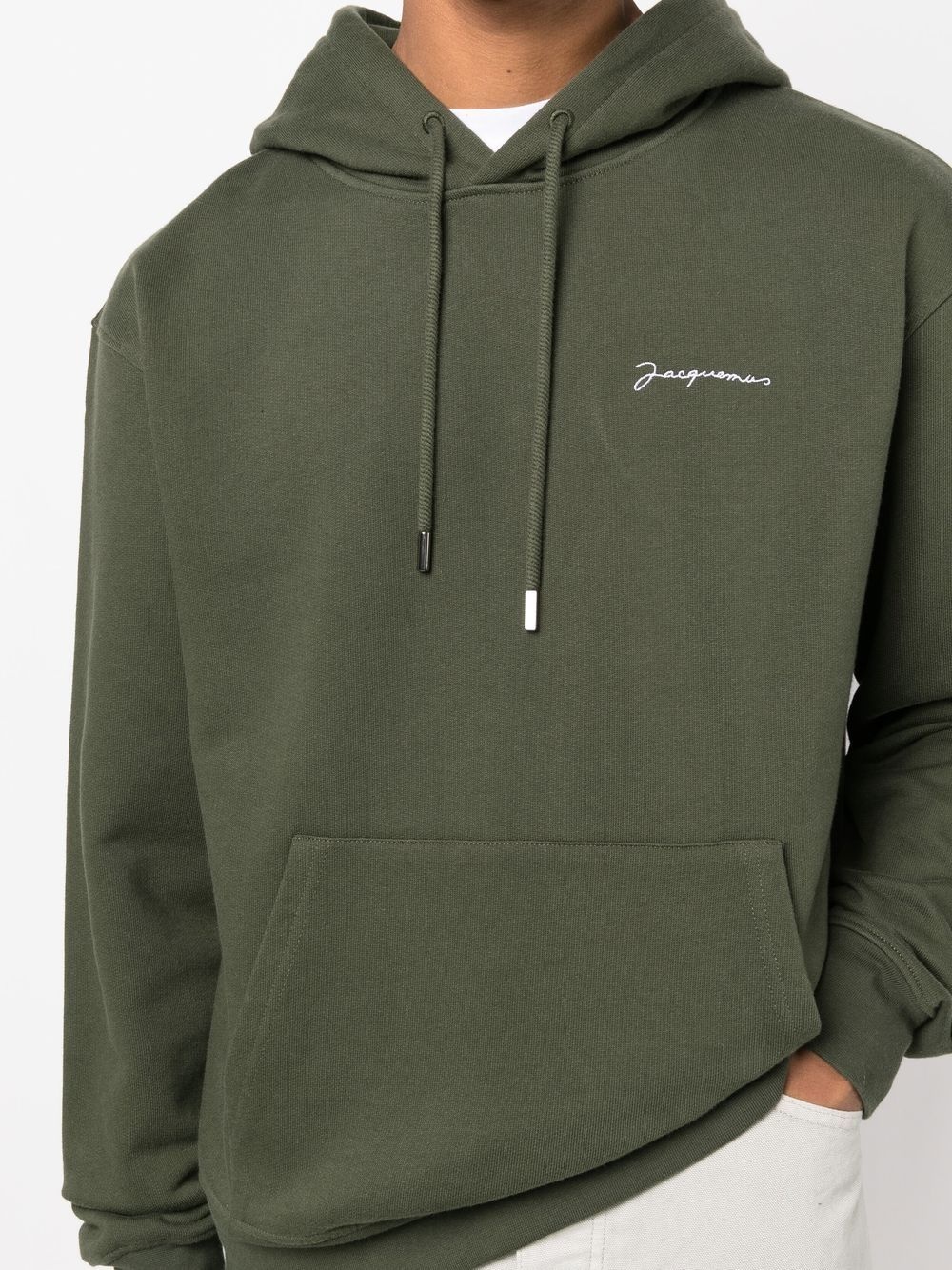 logo-embroidered drawstring hoodie - 6