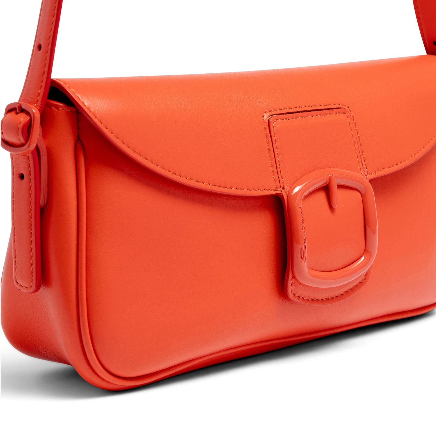 Red leather shoulder bag - 4
