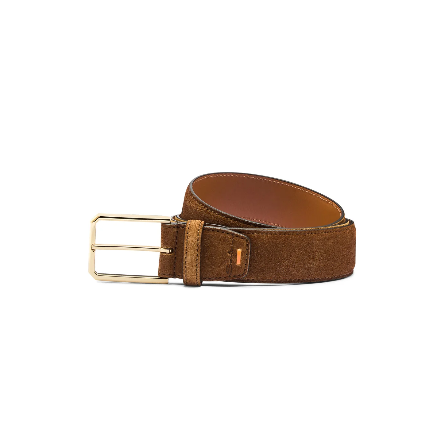 Light brown suede adjustable belt - 1