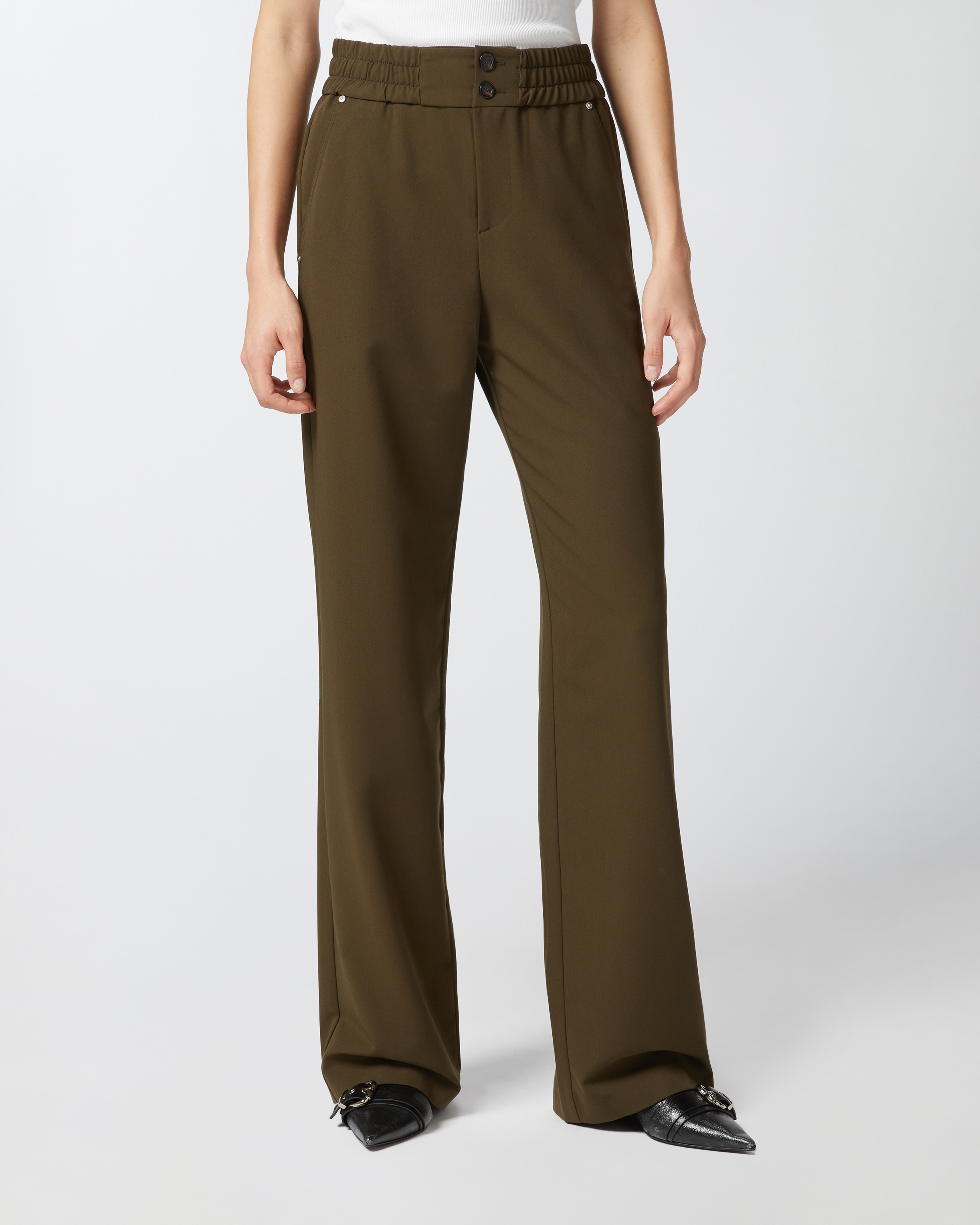CREPE TROUSERS WITH GATHERING AT THE WAIST - 3