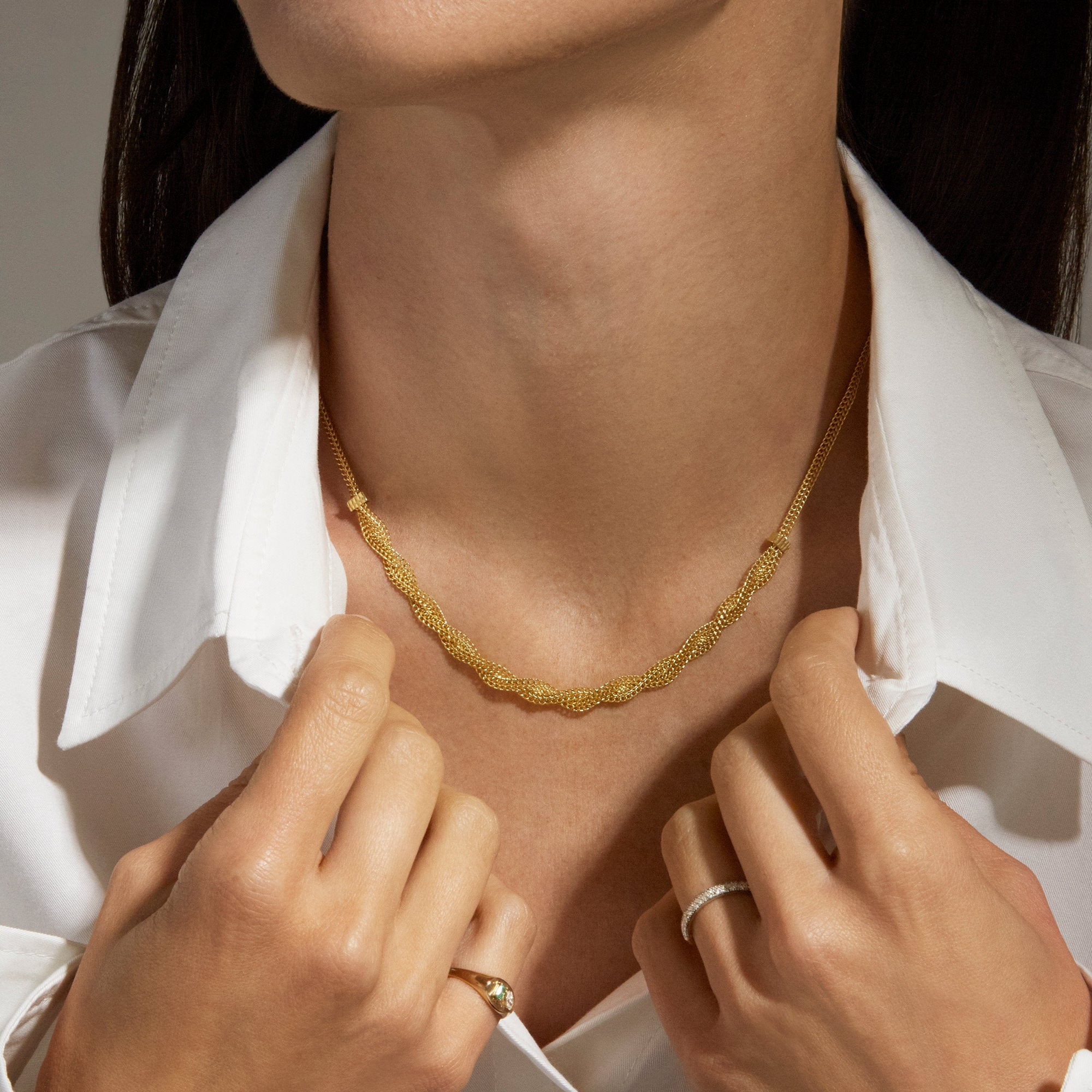 Woven In Gold Braided Necklace - 2