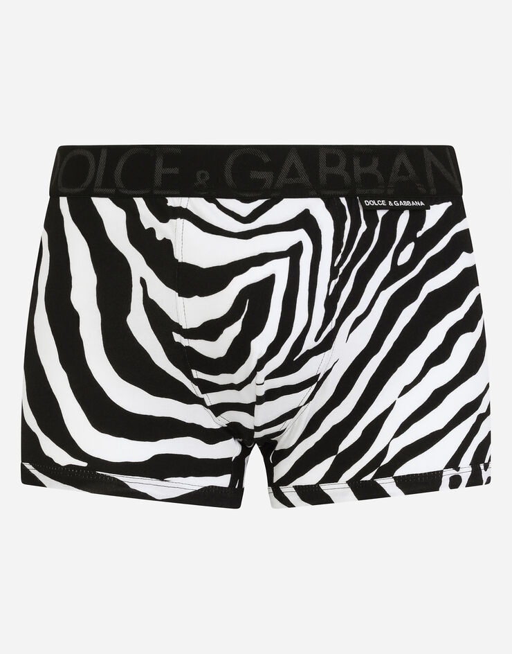 Zebra-print stretch cotton boxers - 1