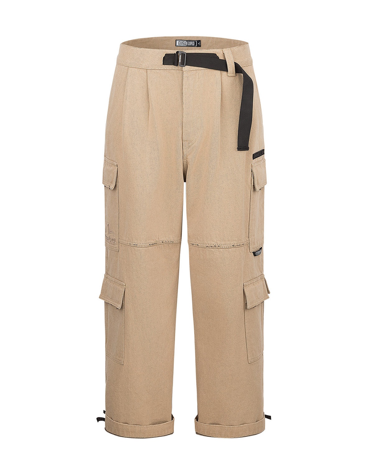 Two Tone Distressed Oversized Cargo Pants - 16