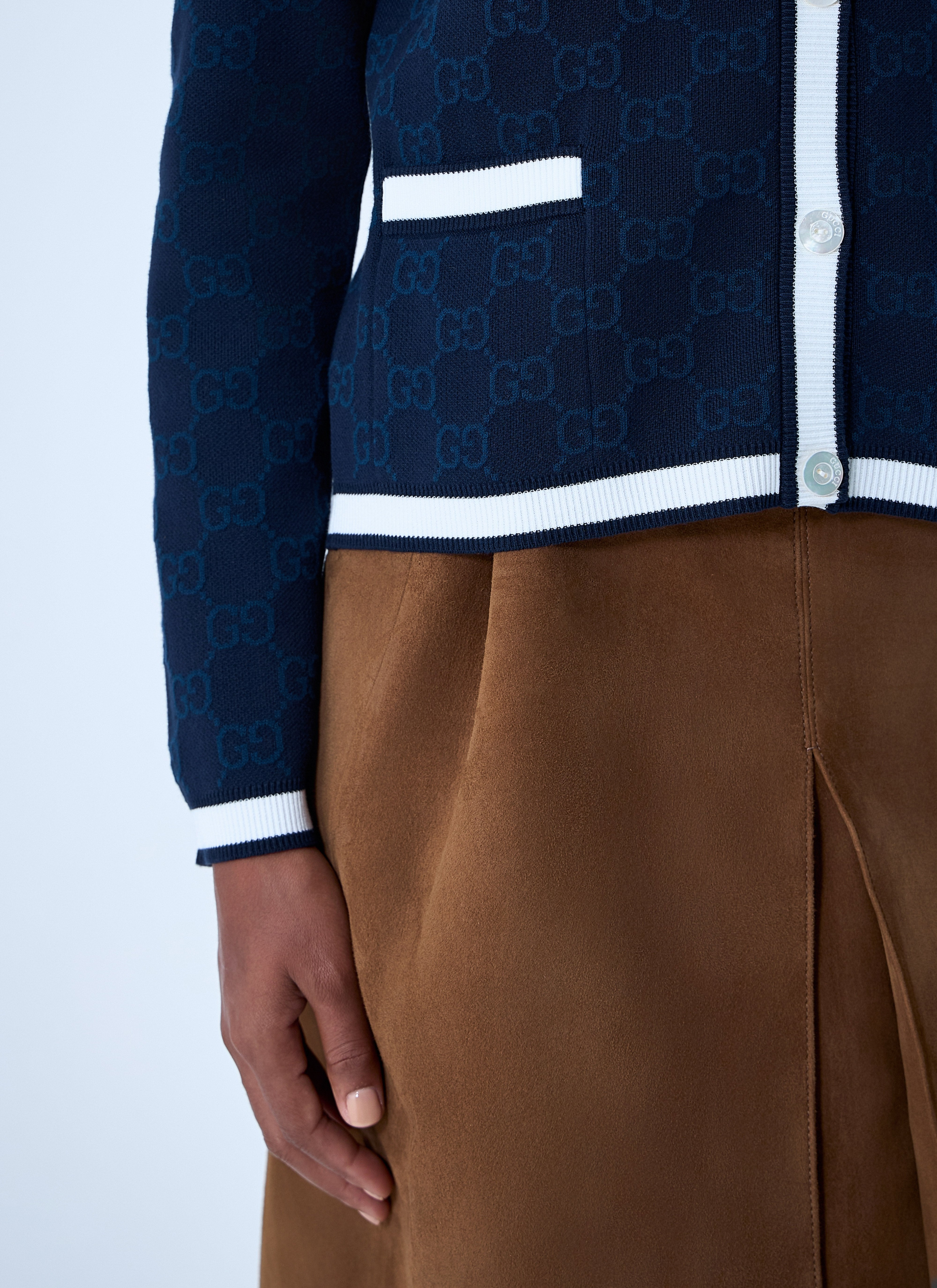 Gucci Women Gg Fine Cotton Cardigan - 6