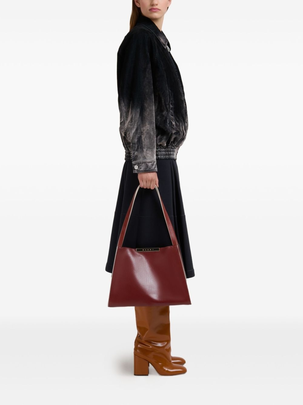 small Cresta E/W leather tote bag - 2