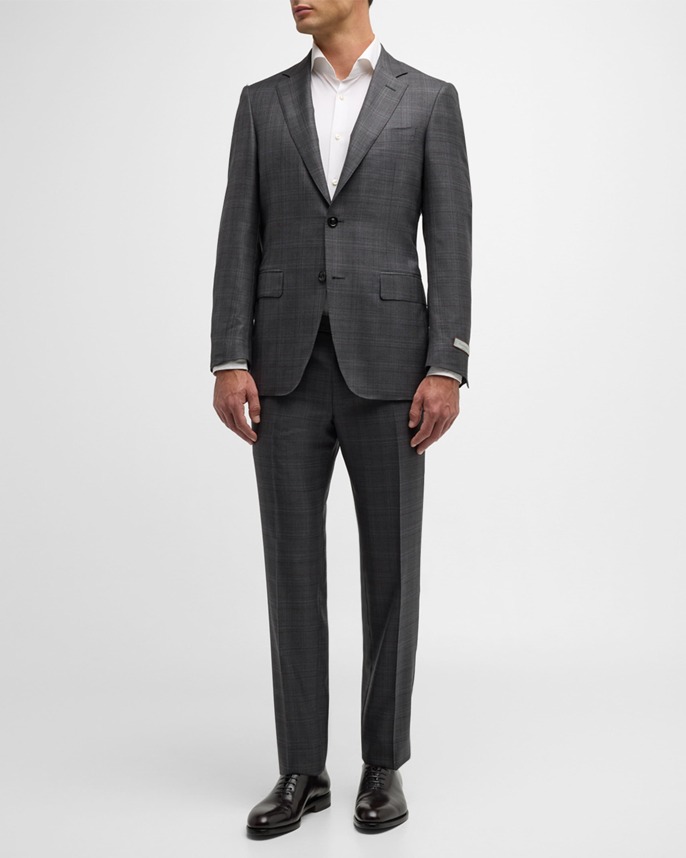 Men's 150s Luxury Twill Tonal Check Suit - 3