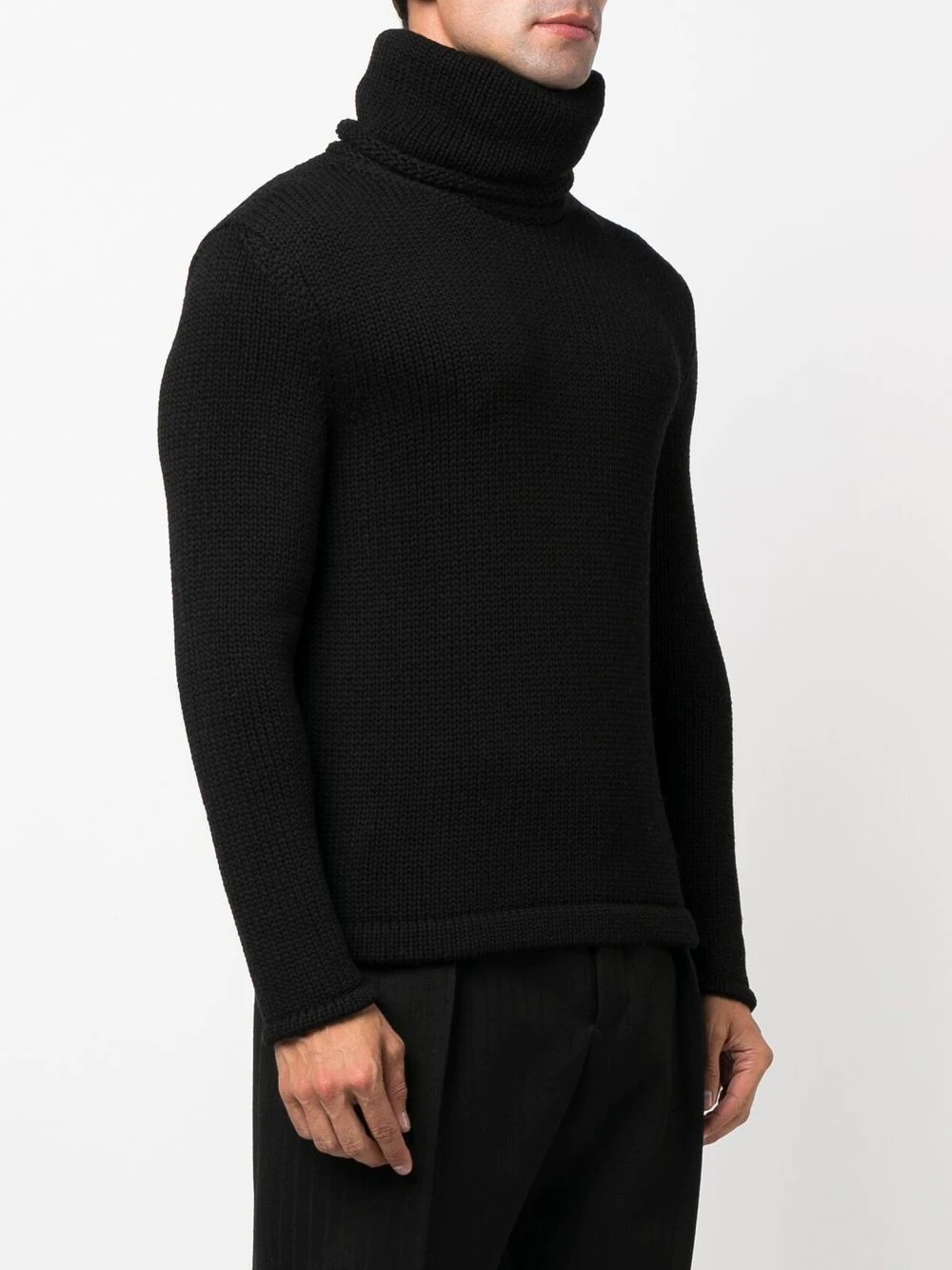 ribbed-knit roll-neck jumper - 3