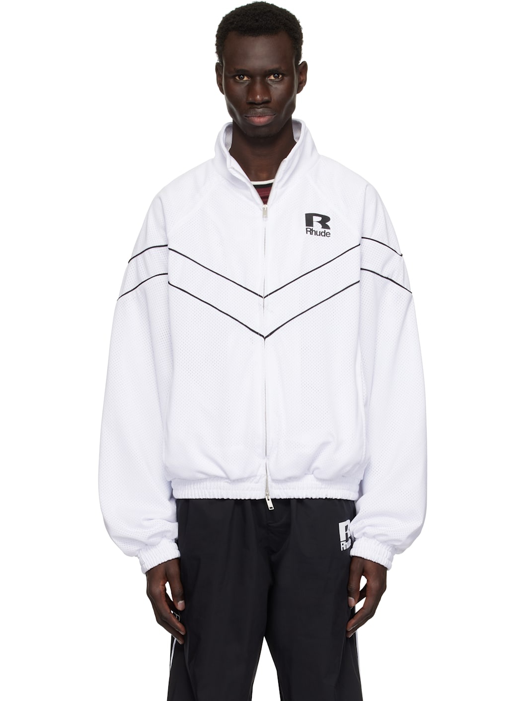 White Piping Raglan Track Jacket - 1