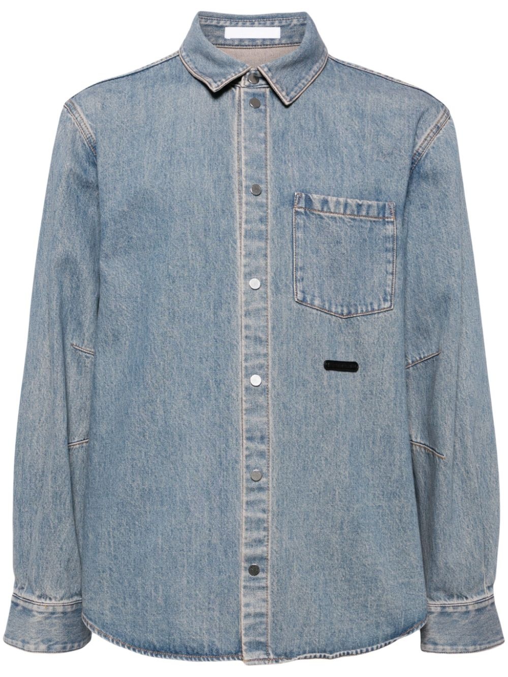 Curved denim shirt - 1