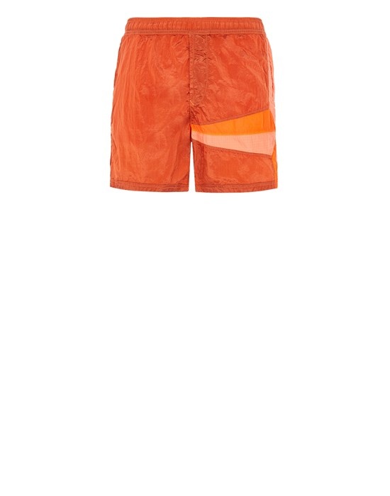 B0142 NYLON METAL IN ECONYL® REGENERATED NYLON_ STAR INLAY_ GARMENT DYED ORANGE - 1