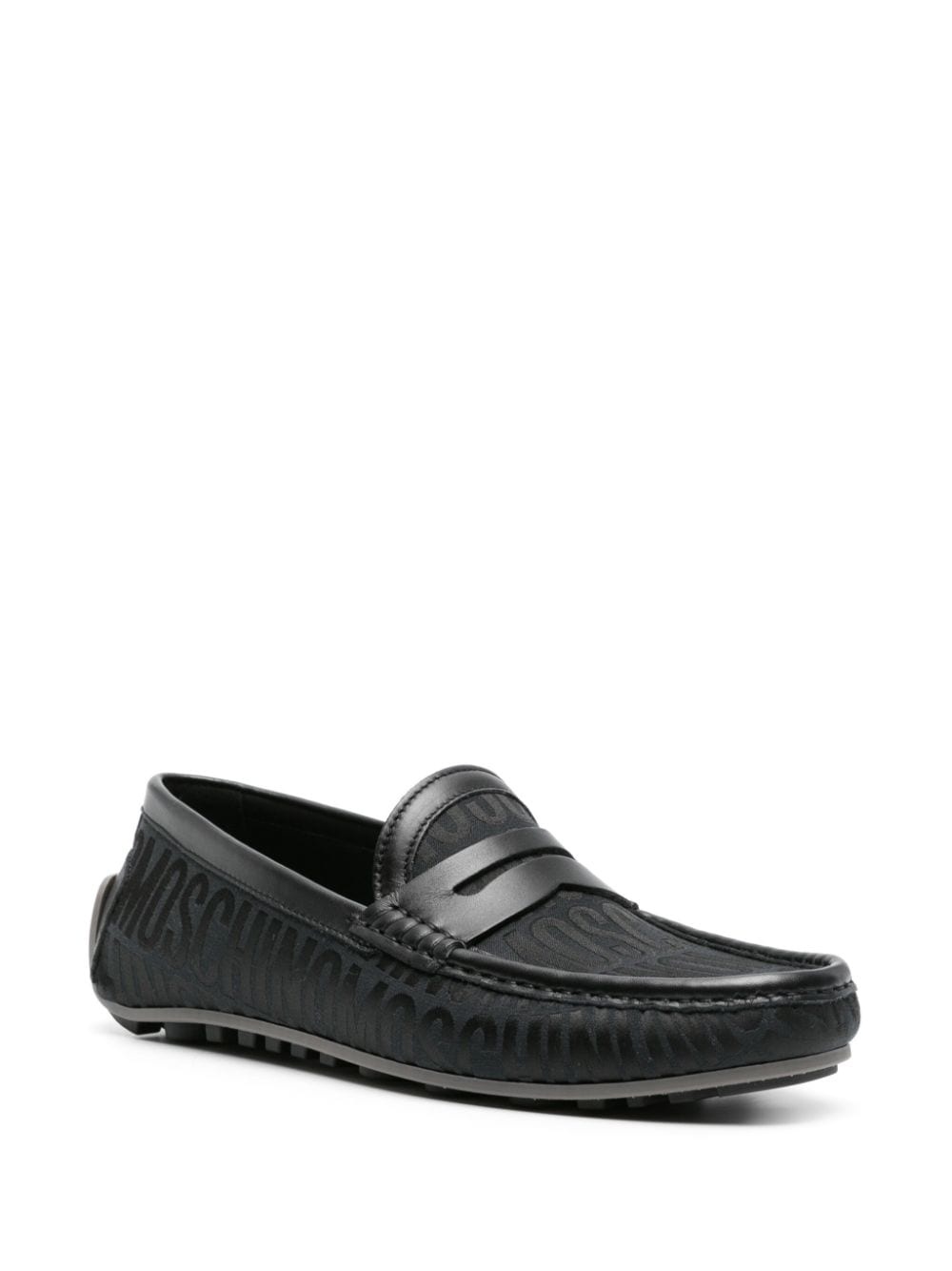 monogram-jacquard penny loafers - 4