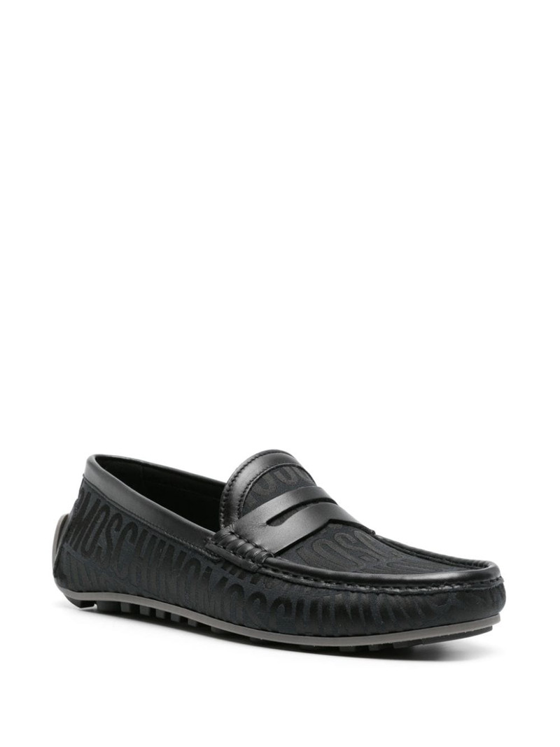 Moschino monogram-jacquard penny loafers outlook