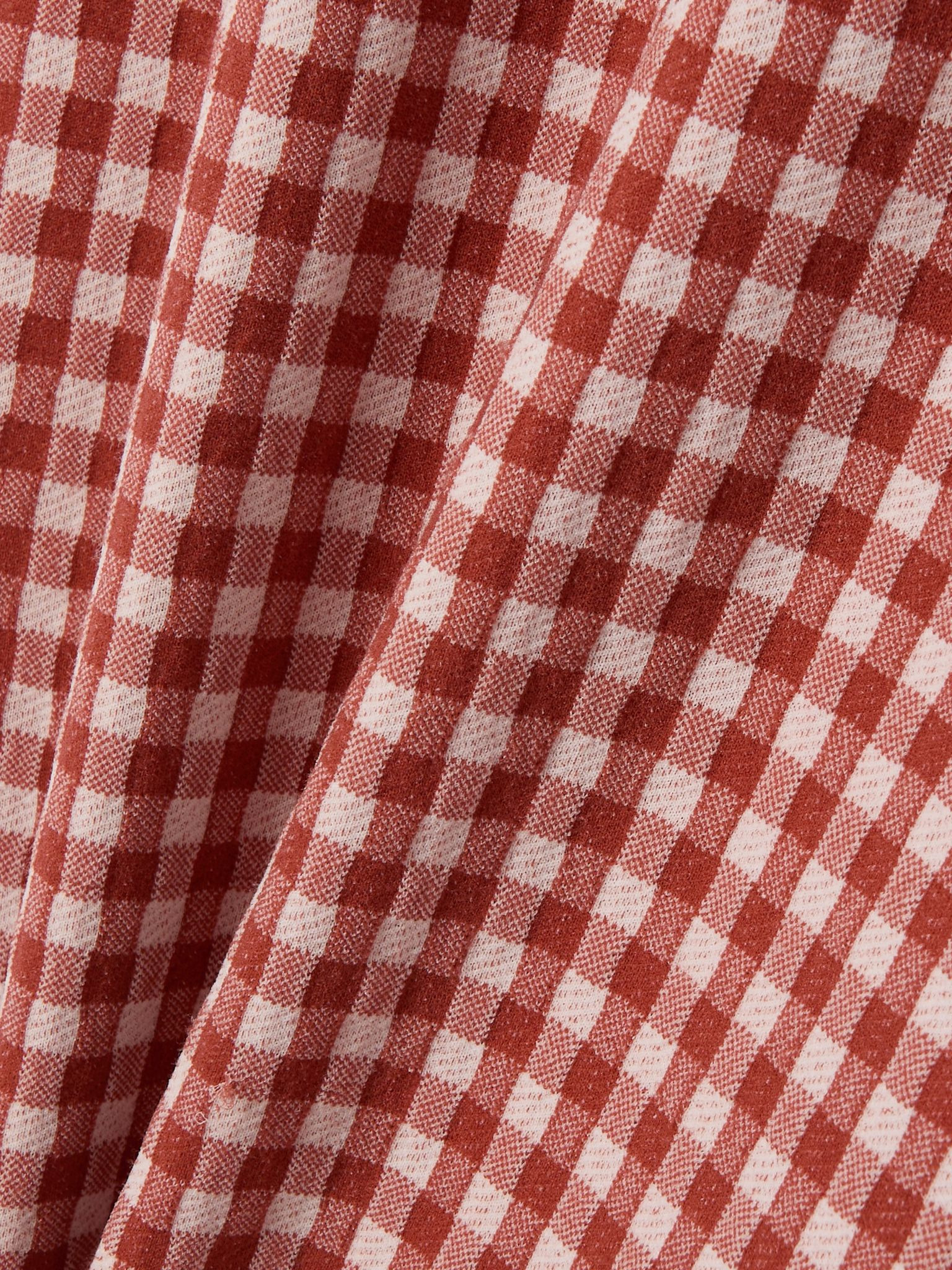 Off-the-shoulder checked stretch-knit midi dress Red - 4