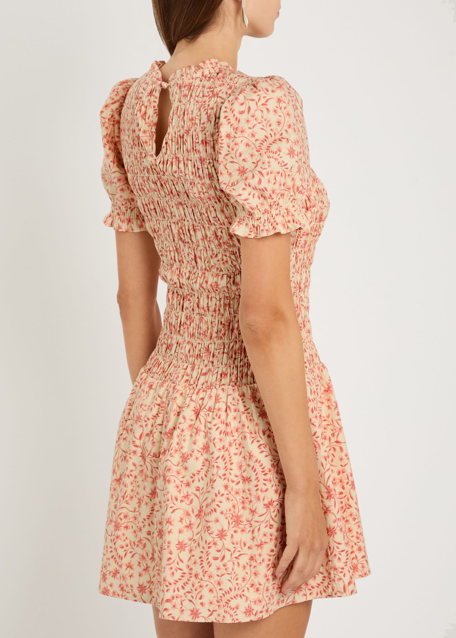 Reformation Leannah Floral Print Stretch-cotton Mini Dress - 3