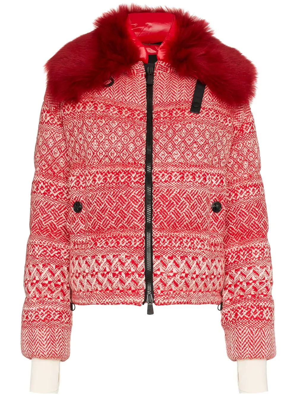 Siusi printed fur trimmed feather down jacket - 1