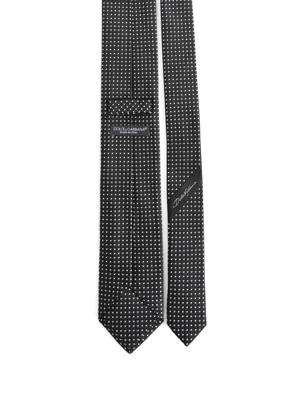 jacquard-motif silk tie - 2