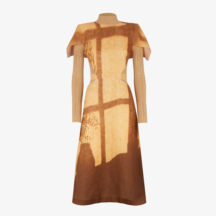 Yellow linen dress - 1