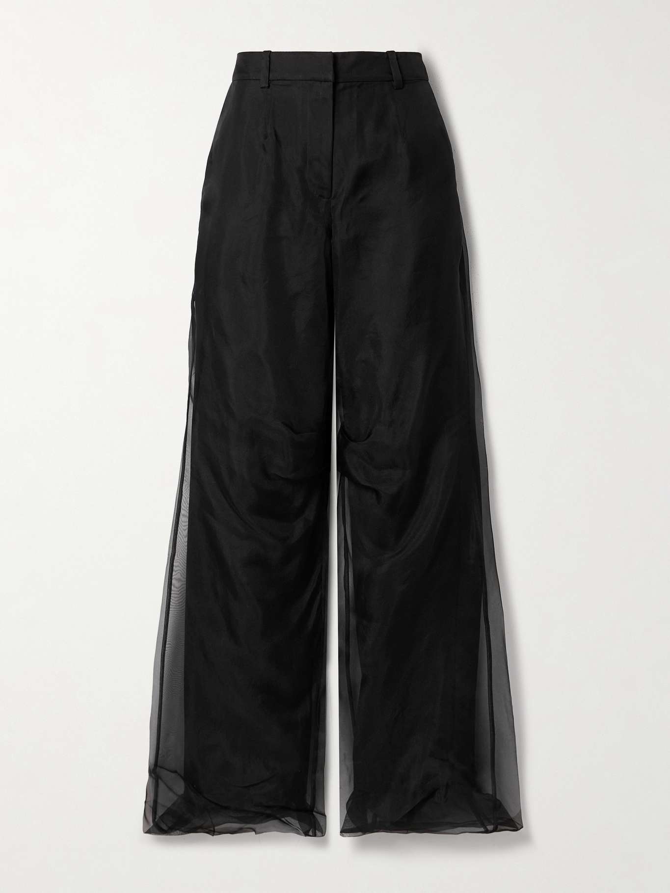 Iconica Duo layered silk-organza and wool-twill wide-leg pants - 1