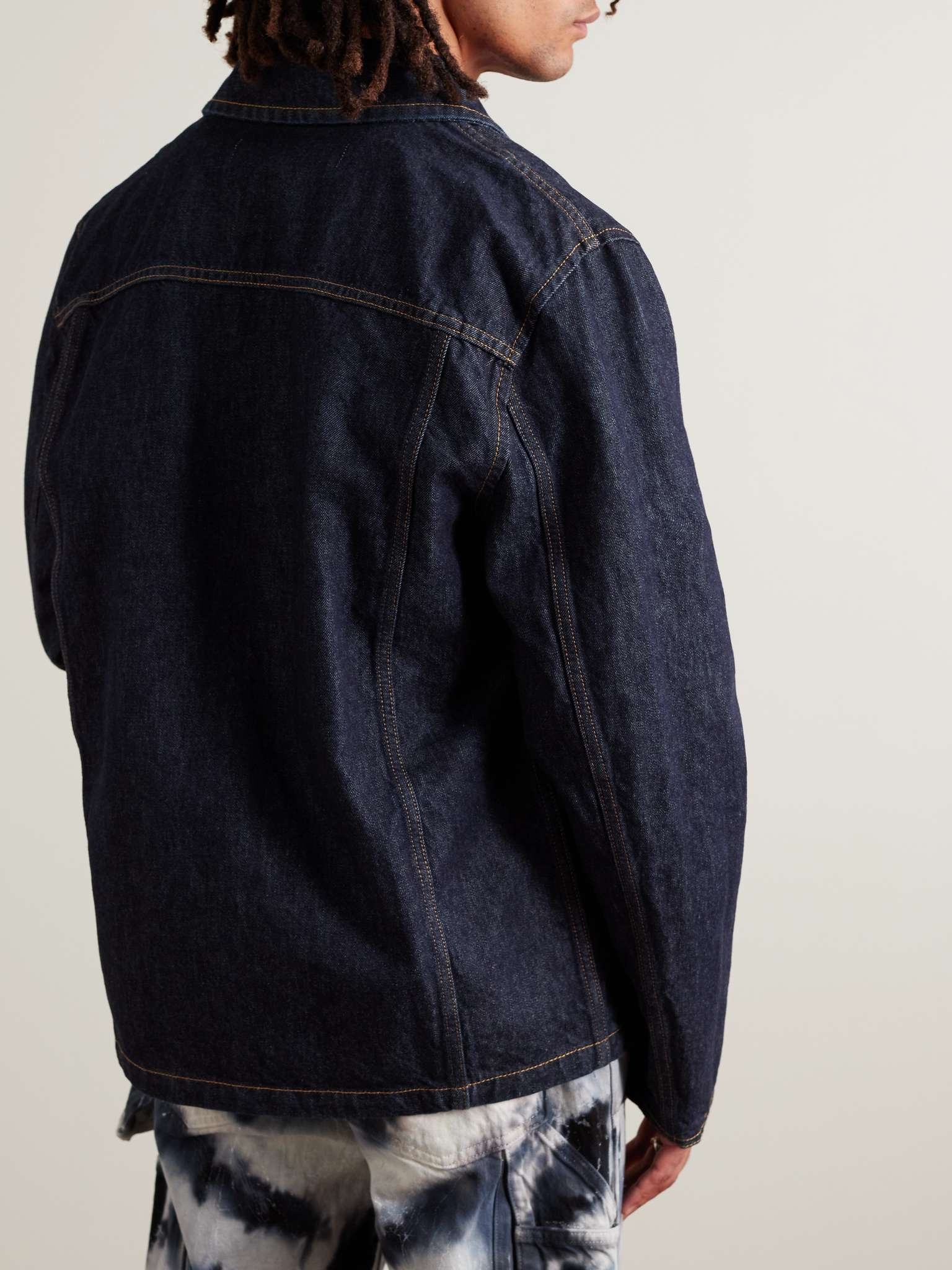 Wave Embroidered Denim Jacket - 4