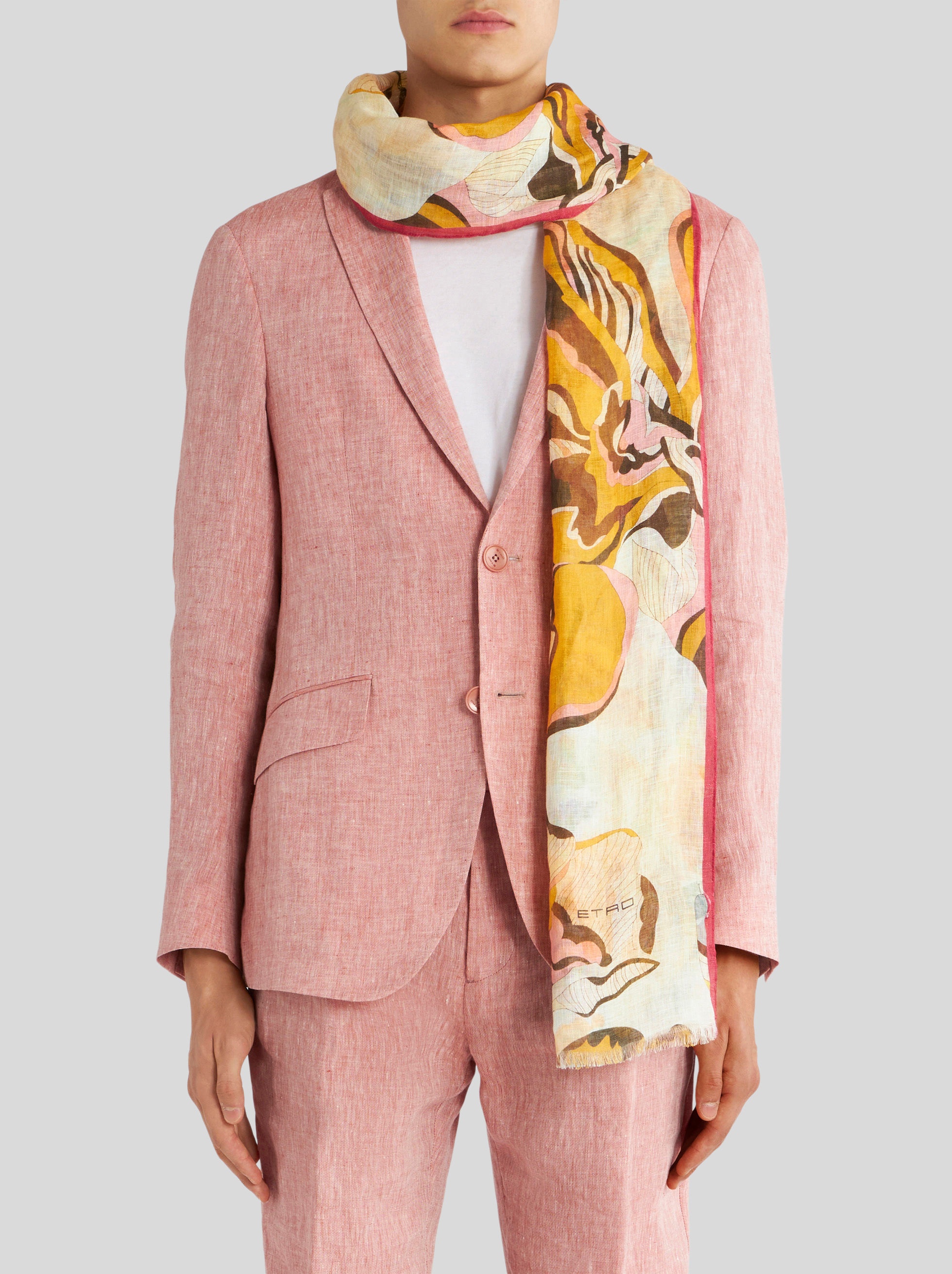 FLORAL LINEN SCARF - 2