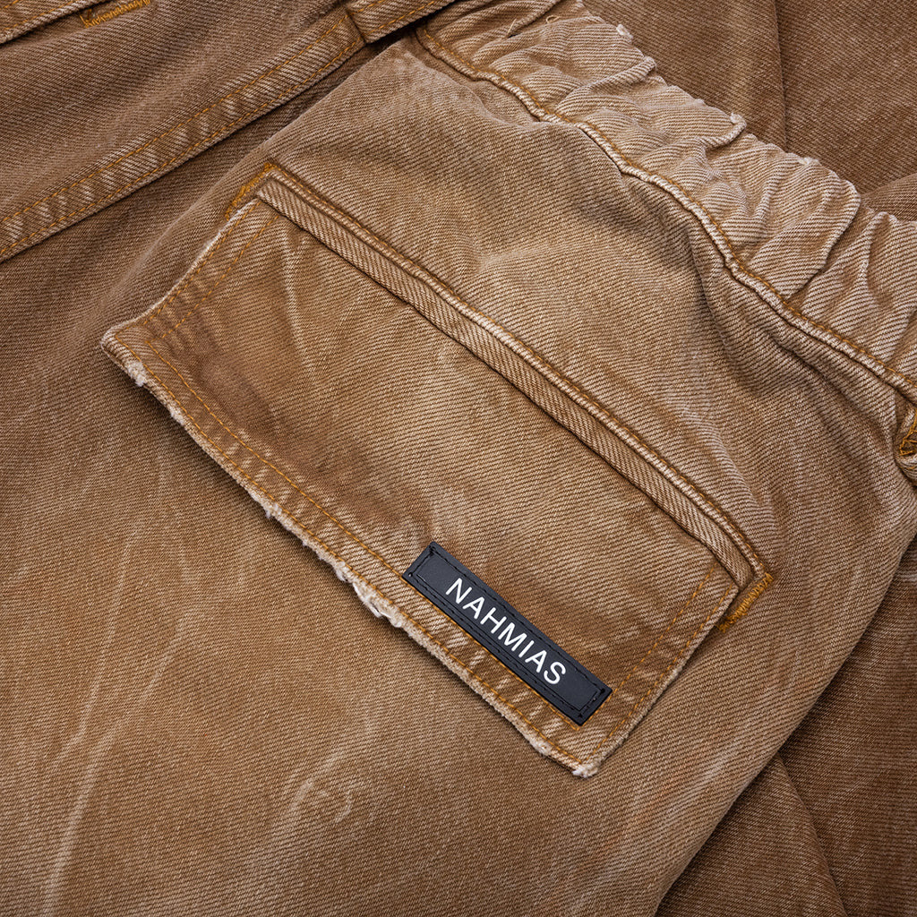 DENIM OVERSIZED CARGOS - BROWN WASH - 5