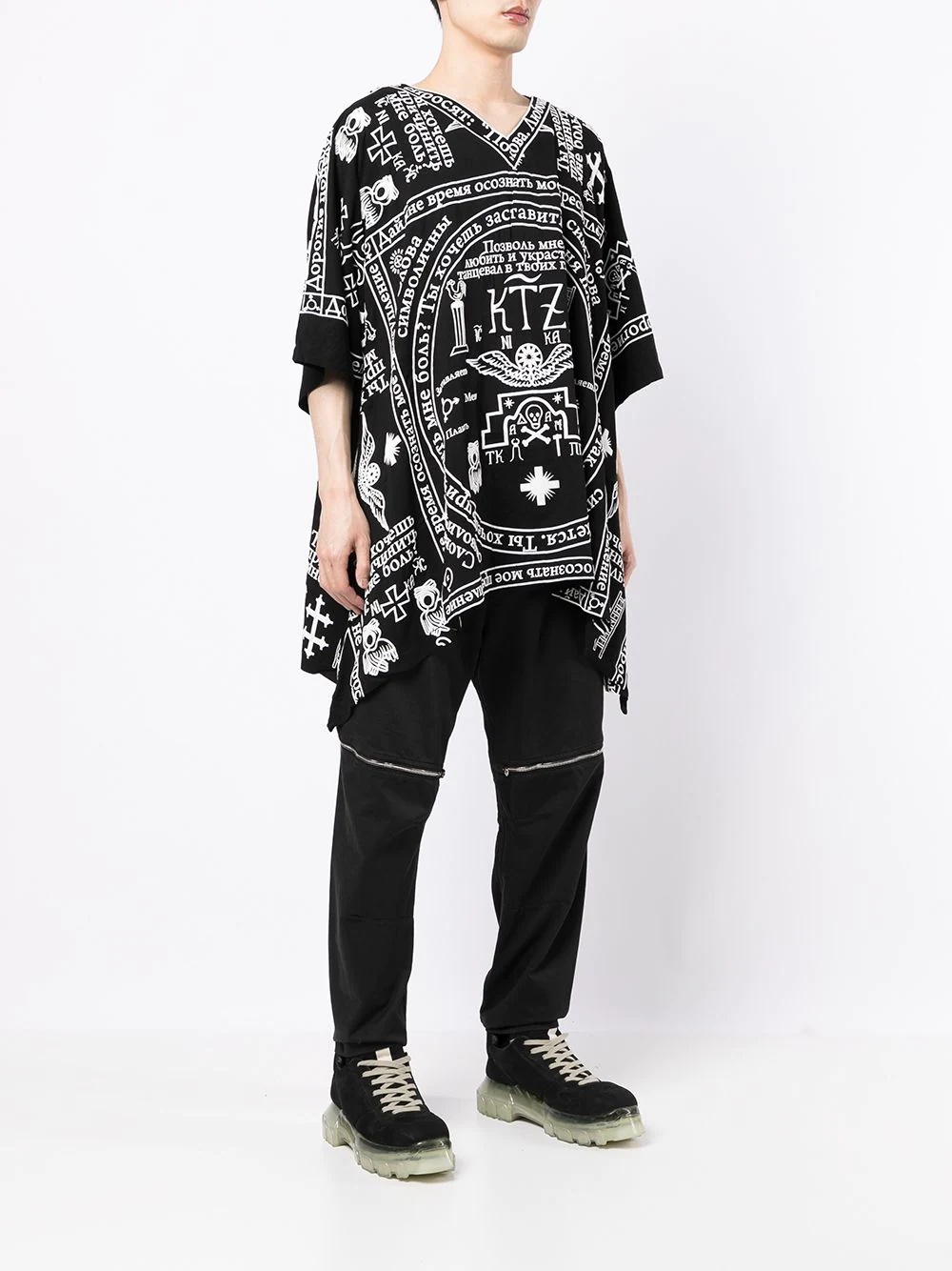 church print kaftan shirt - 4