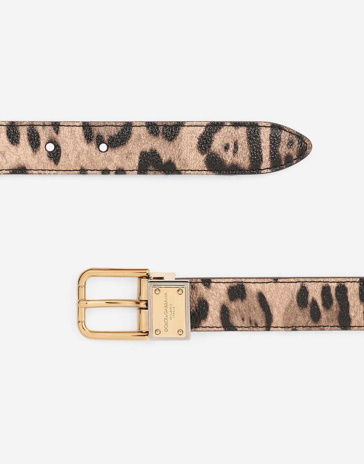 Leopard-print Crespo belt with branded plate - 2