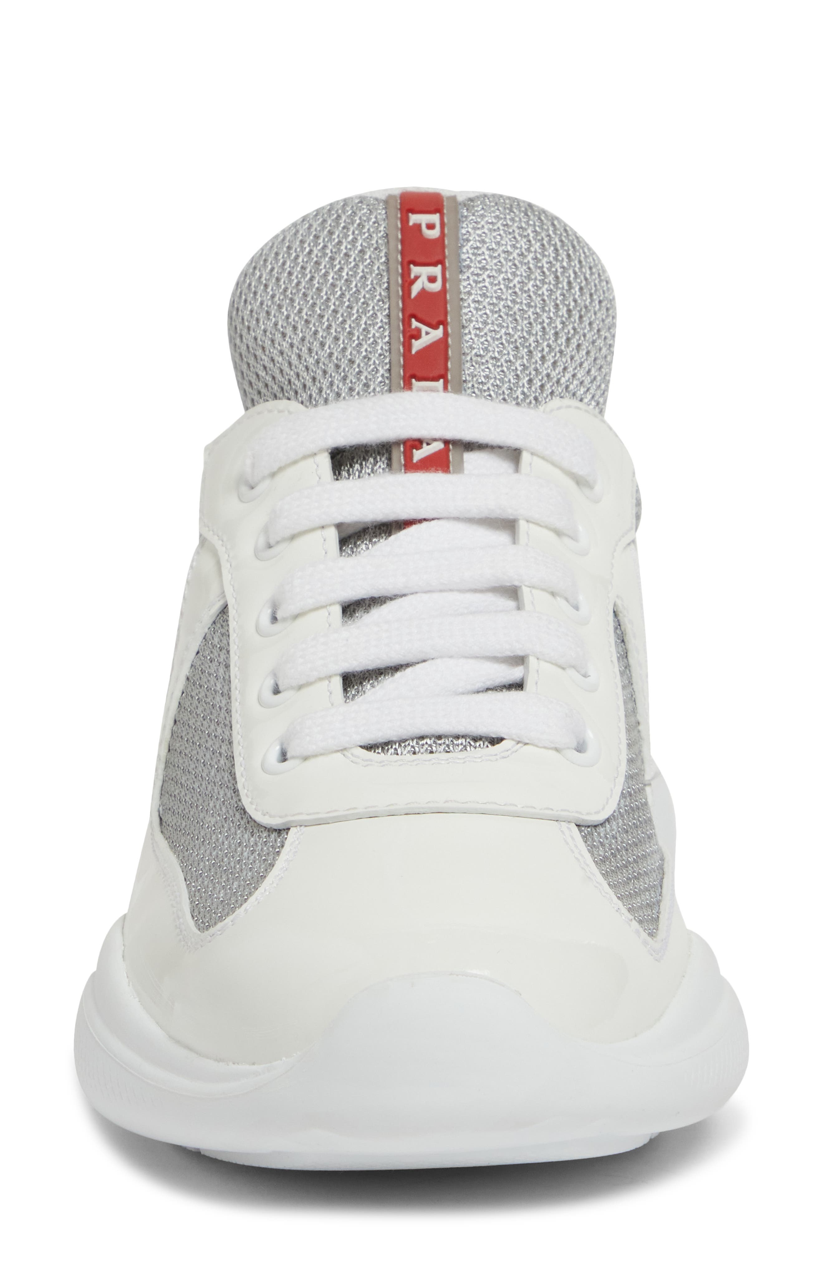 Prada America's Cup Sneaker in Bianco/Argento at Nordstrom - 4