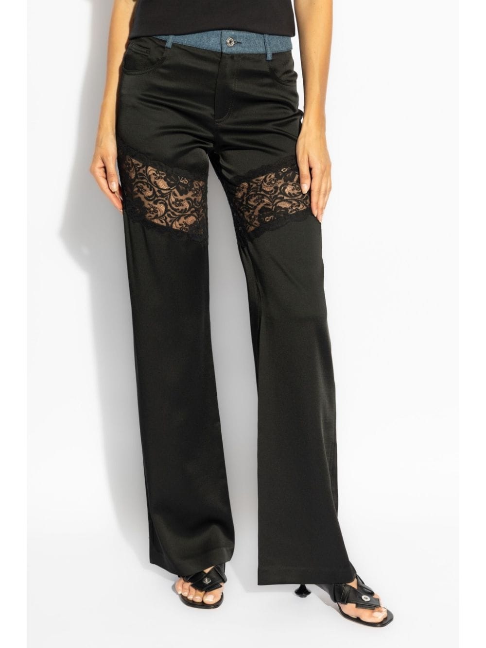 panelled straight trousers - 3