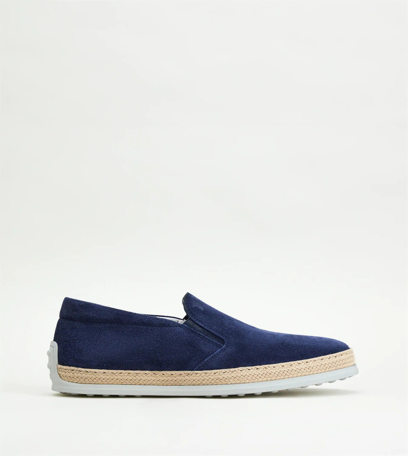 SLIP-ON SHOES IN SUEDE - BLUE - 1