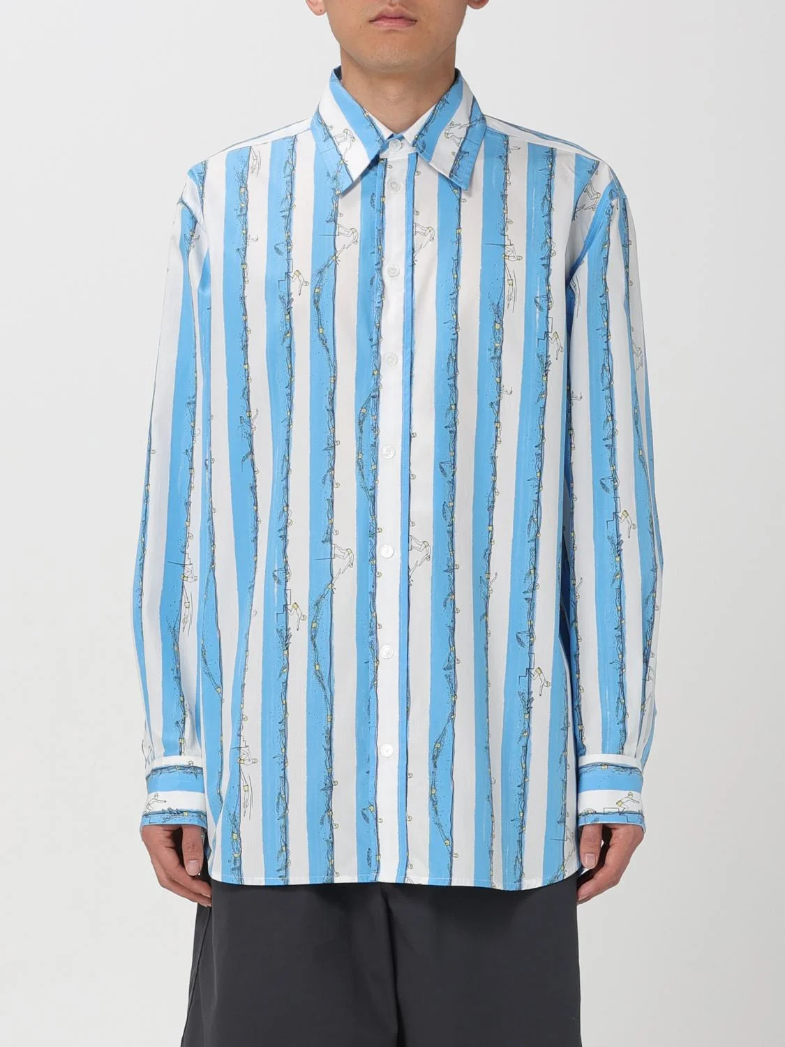 Bottega Veneta Shirt Men Blue - 1
