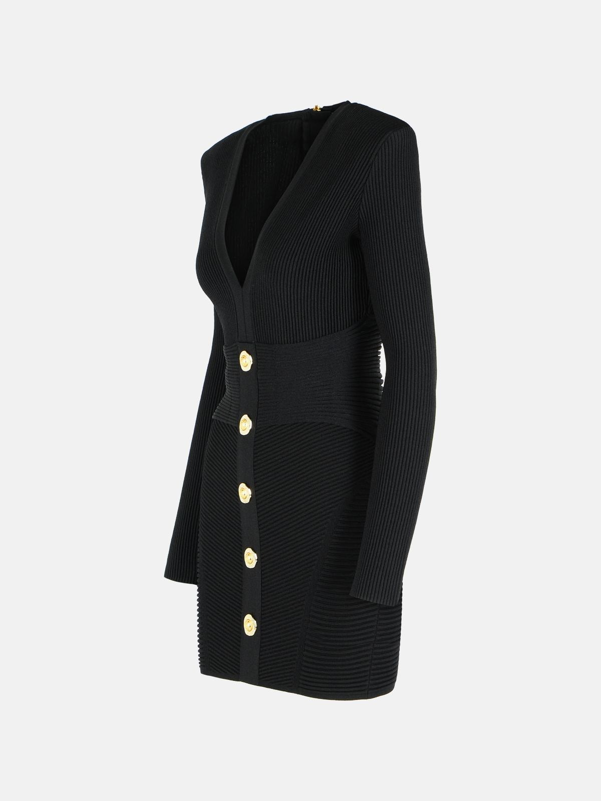 SHORT DRESS IN BLACK VISCOSE BLEND - 2