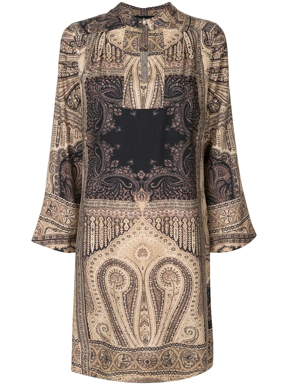 paisley-print shift dress - 1