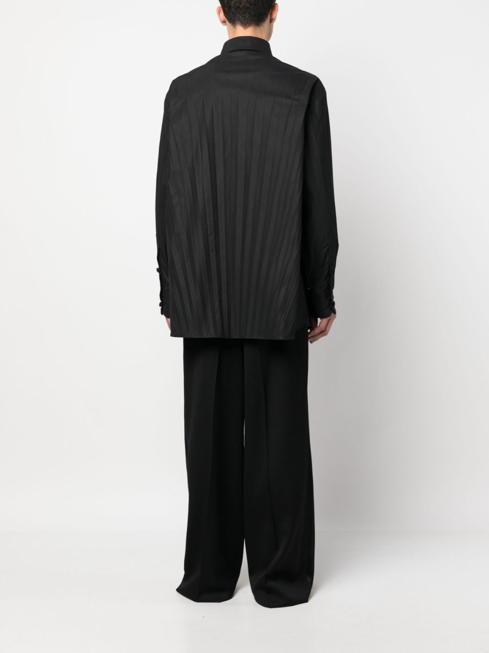 pleated long-sleeve shirt - 4