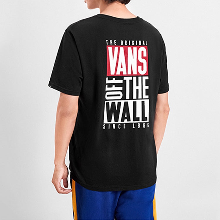 Vans Alphabet Printing Short Sleeve Couple Style Black VN0A4MM5BLK - 6