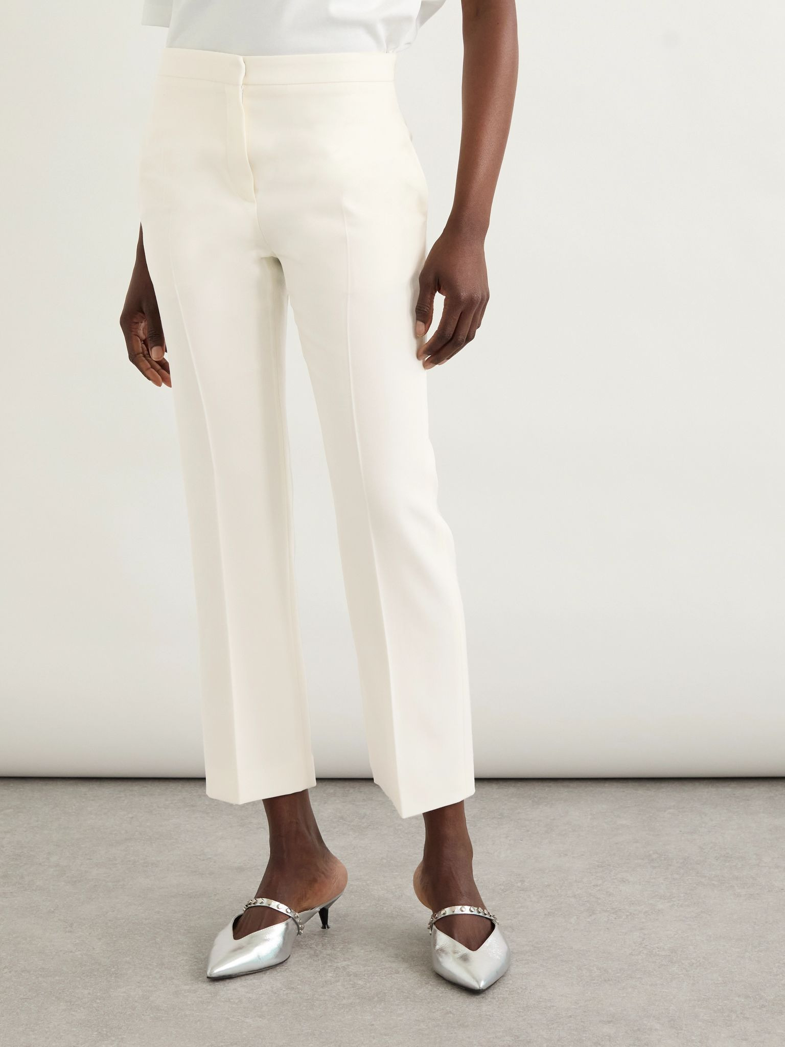 Wool-canvas tapered pants White - 2
