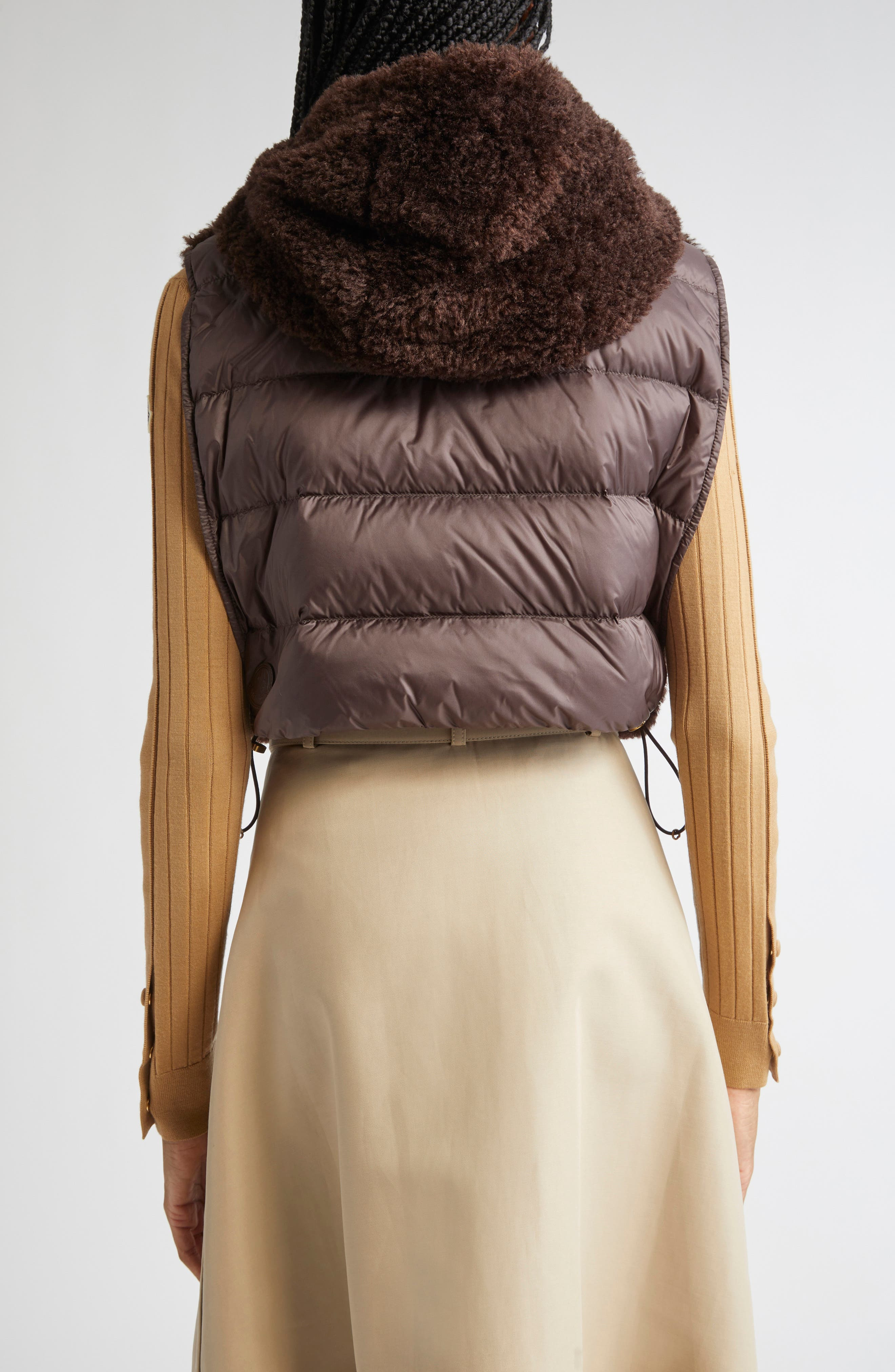 Moncler Teddy Fleece & Quilted Down Vest in Raisin at Nordstrom - 3