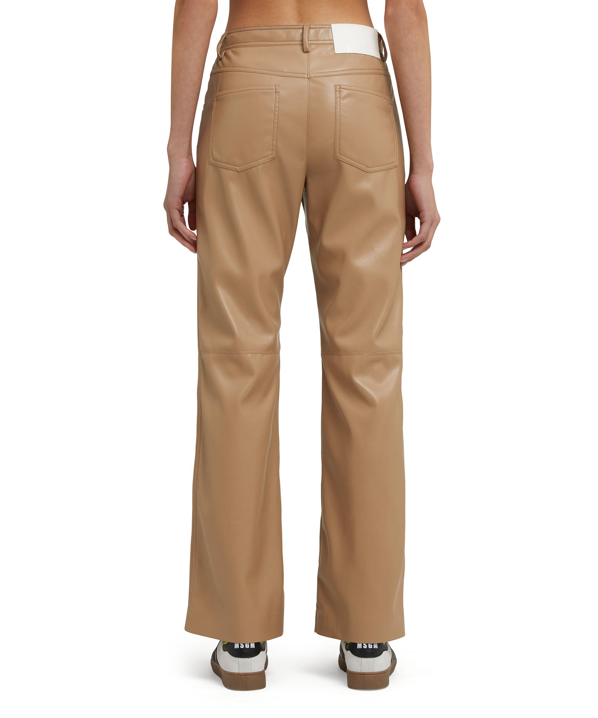 Faux leather straight-leg trousers "Soft Eco Leather" fabric - 4