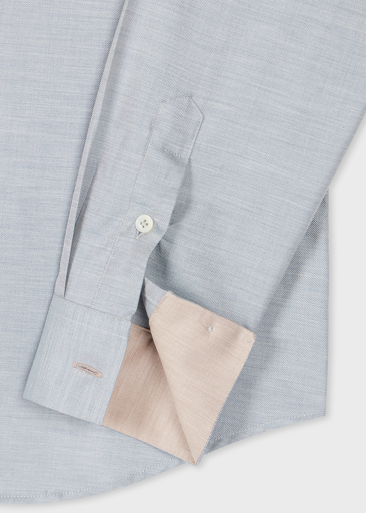 Pale Blue Yarn-Dye Brushed Cotton Twill Shirt - 2