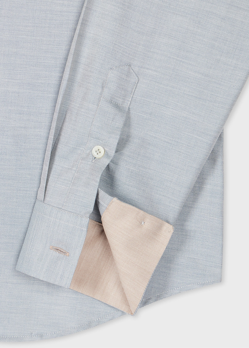 Paul Smith Pale Blue Yarn-Dye Brushed Cotton Twill Shirt outlook