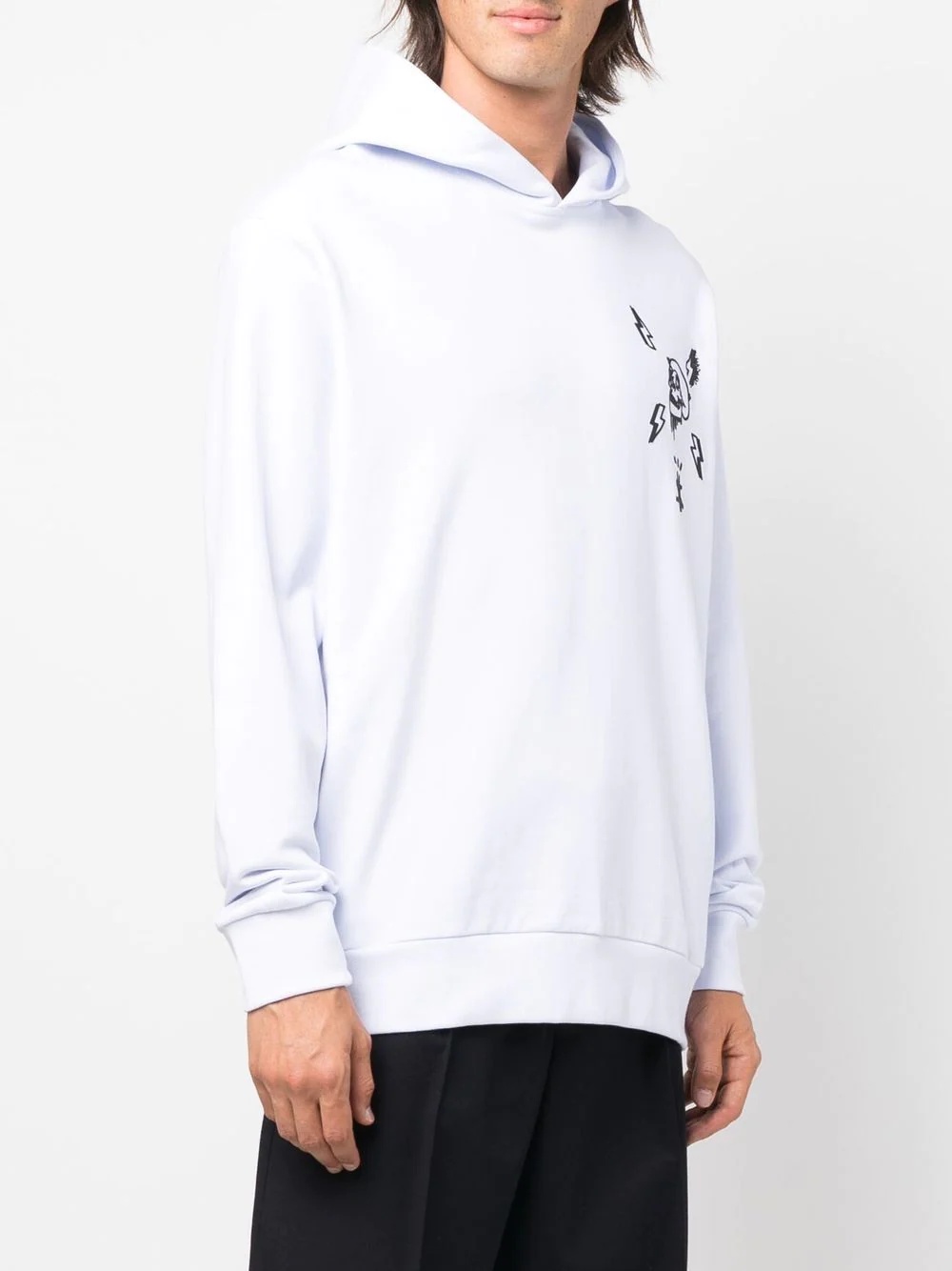 graphic-print cotton hoodie - 3