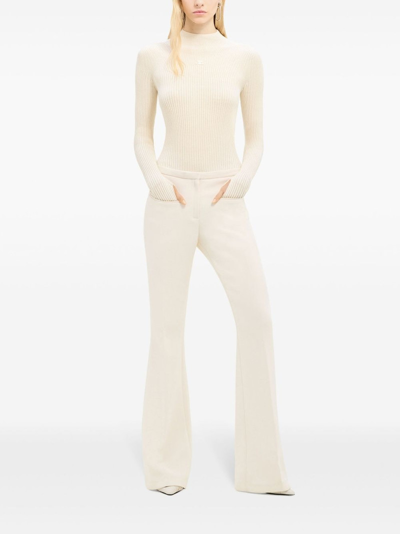 courrèges logo-embroidered ribbed bodysuit outlook