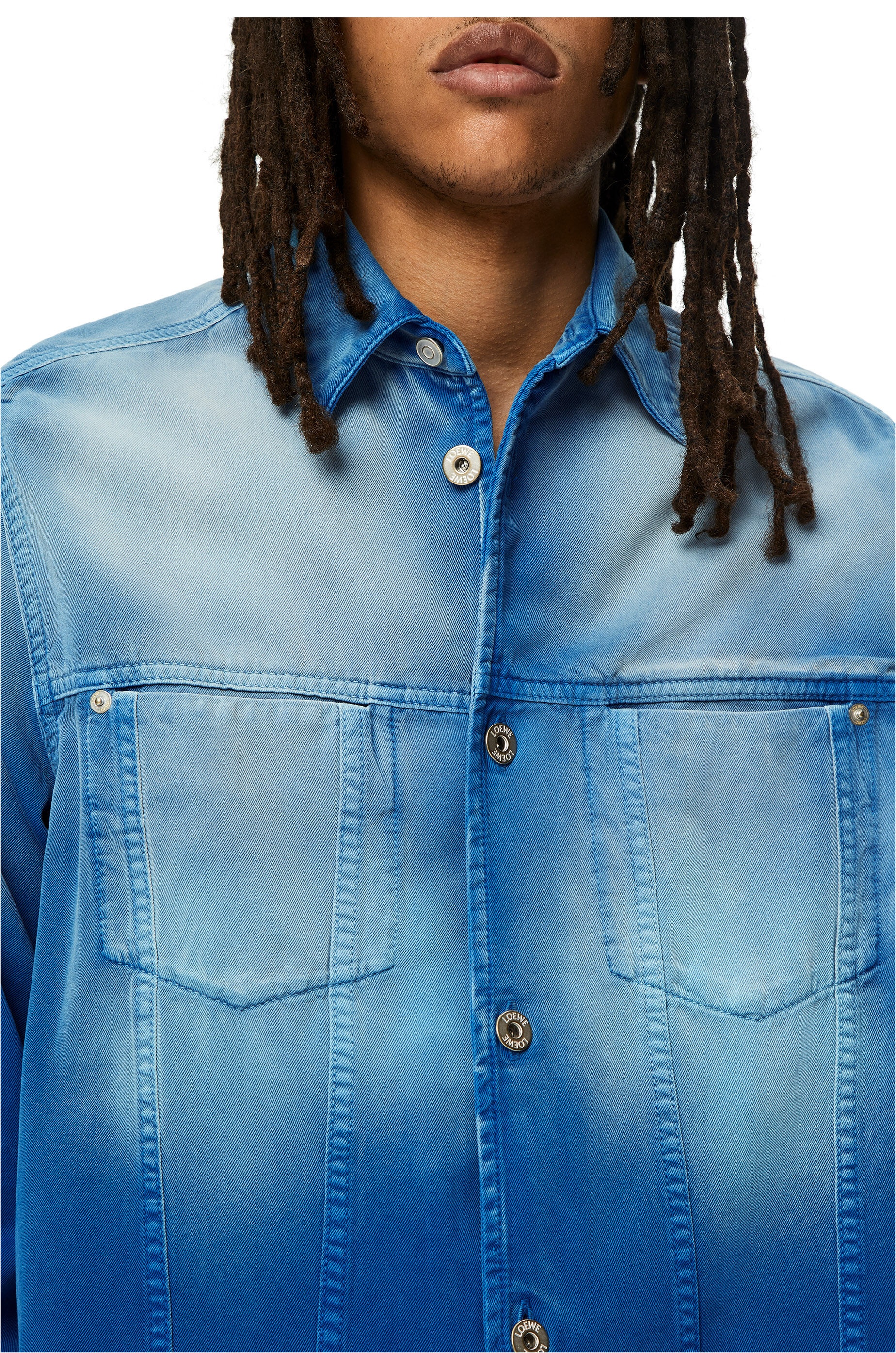 Overshirt in sunbleach denim - 5