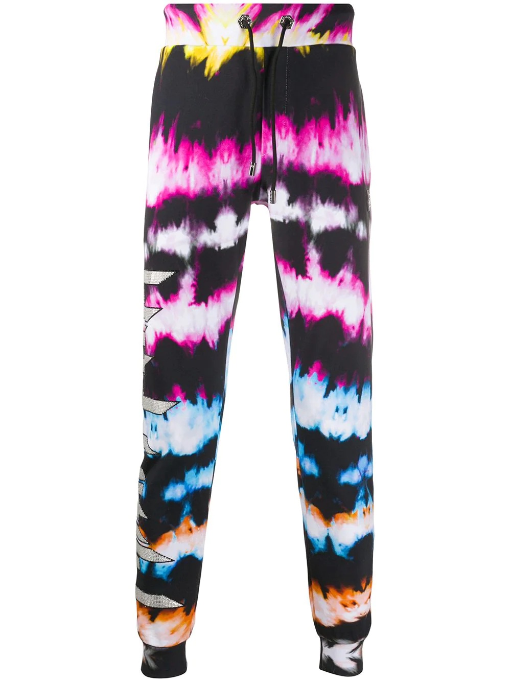 tie-dye print track pants - 1