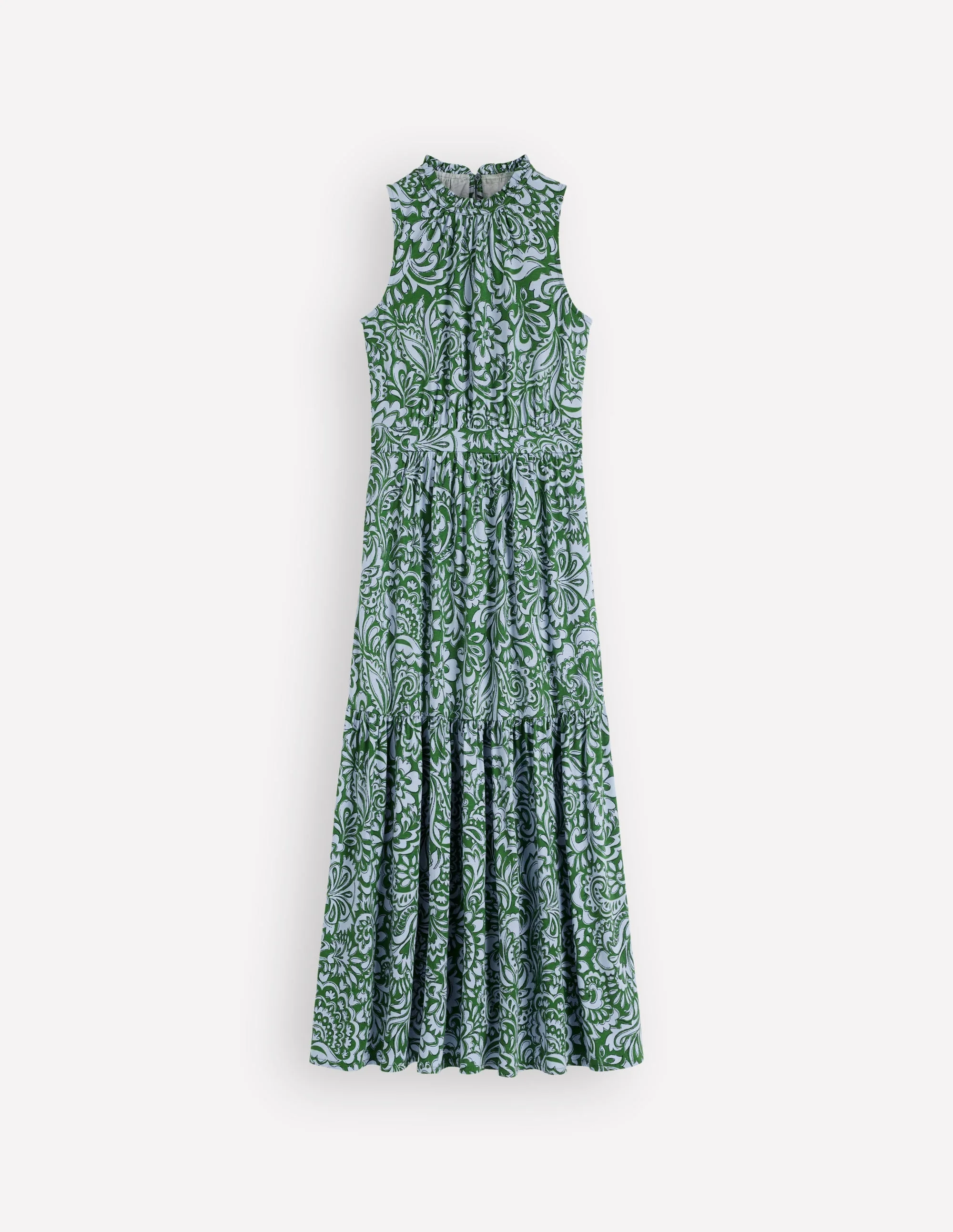 Camalie Jersey Maxi Dress-Green, Elaborate Gardenia - 1