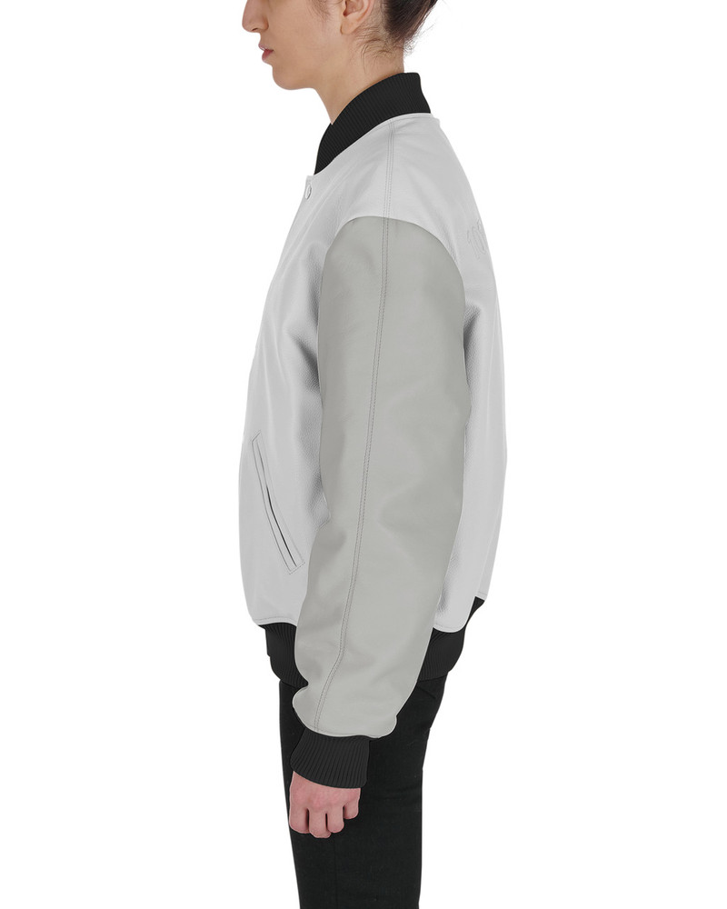 EMBROIDERED LEATHER LOGO VARSITY JACKET 8