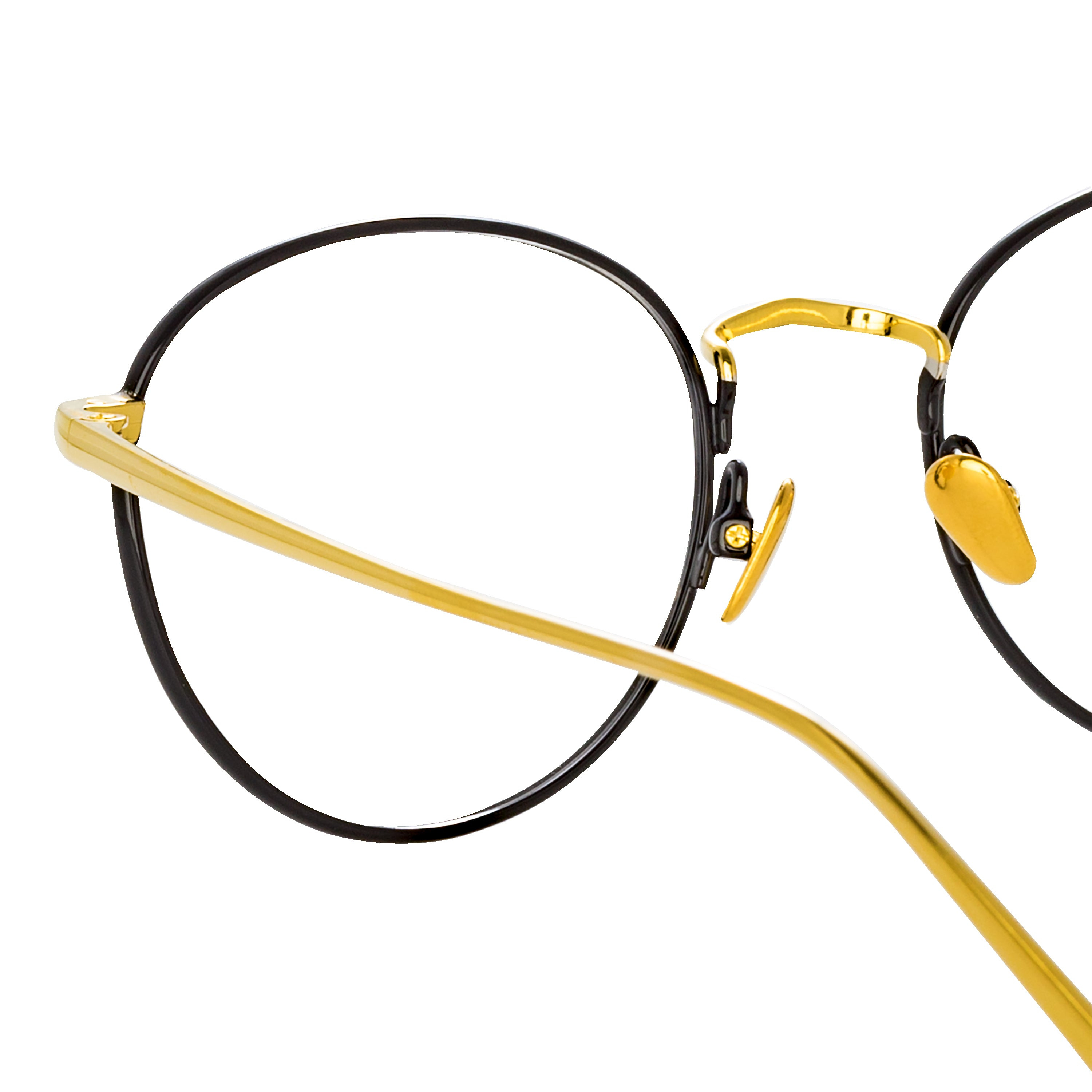 THE HARRISON | OVAL OPTICAL FRAME IN BLACK AND YELLOW GOLD - 6