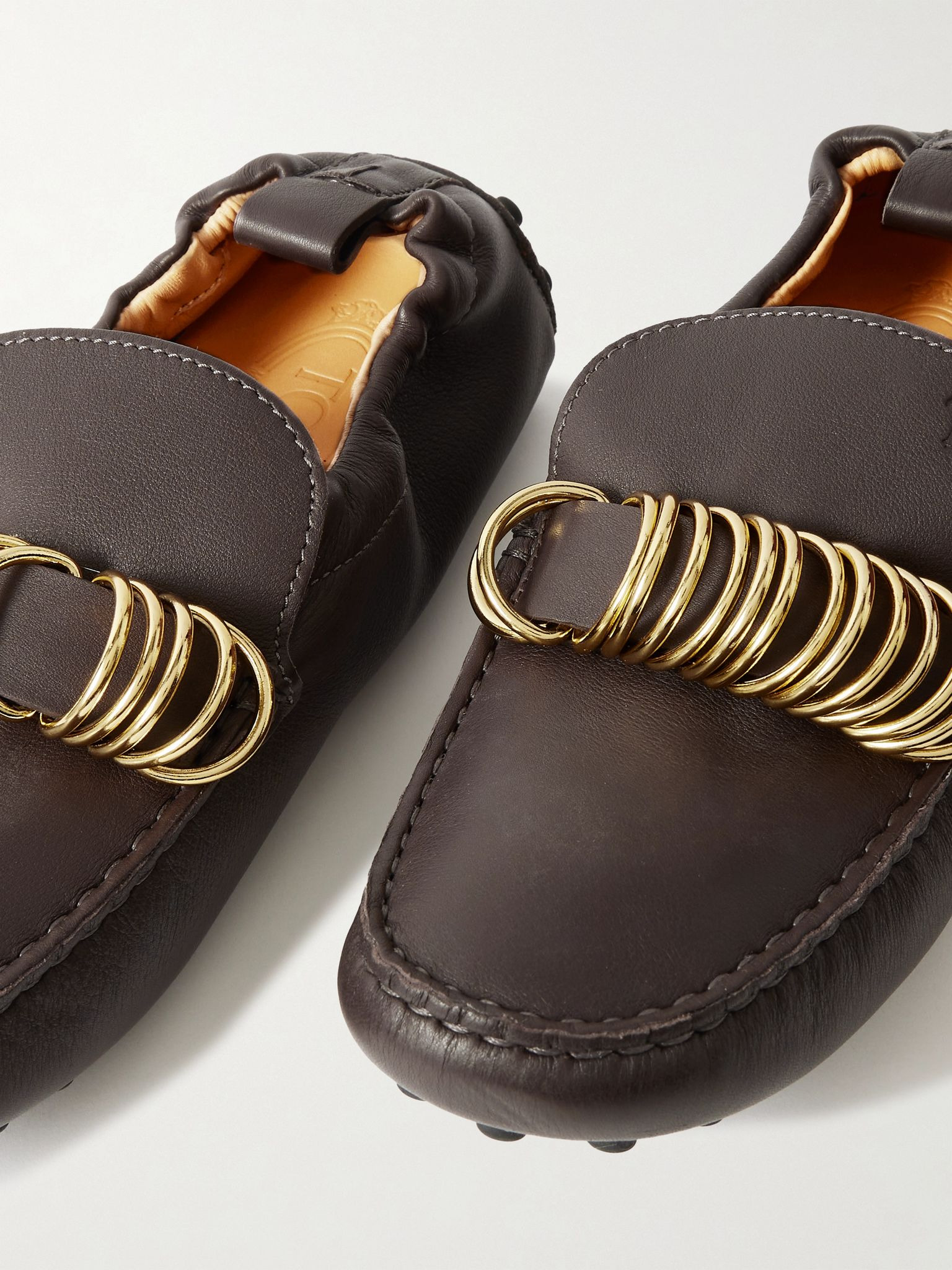 Gommino 22L embellished leather loafers Dark brown - 4